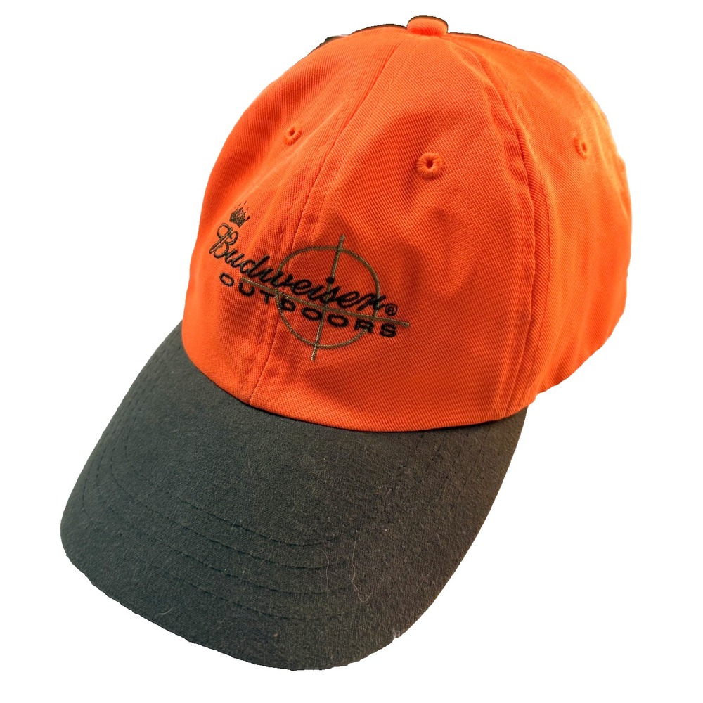 Vintage Budweiser Outdoors Hat Y2K Mens Orange Hunting Beer Gorpcore 2004